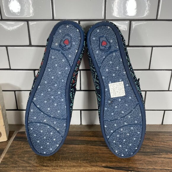 Skechers BOBS Womens Size 8.5 Shoes Navy Multicolor Aztec Print Slip On Flat - Picture 7 of 12